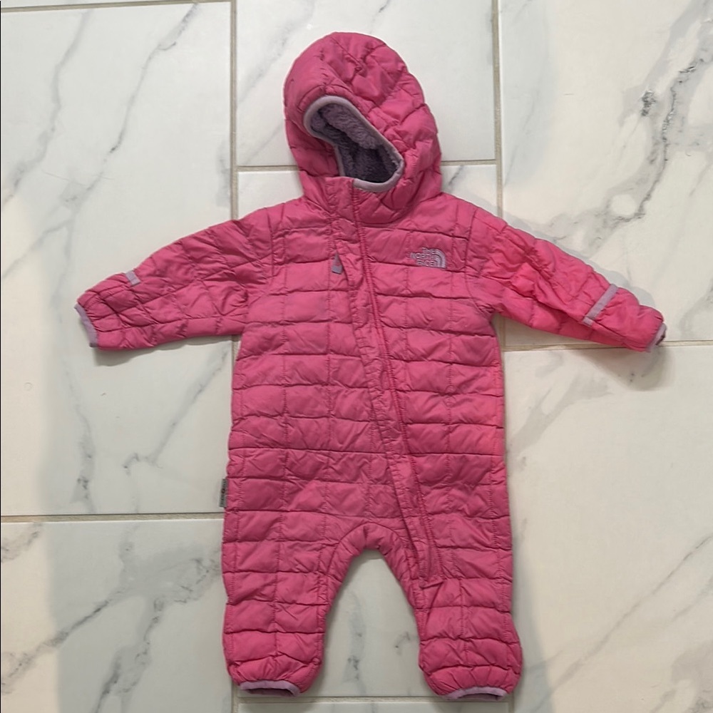 The North Face Pink Kids One Piece Snowsuit